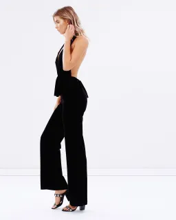 Bec & Bridge Midnight Velvet Jumpsuit Black Size 8 for rent on The Volte - image 4