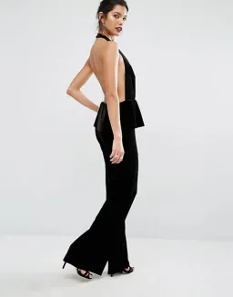 Bec & Bridge Midnight Velvet Jumpsuit Black Size 8 for rent on The Volte - image 2