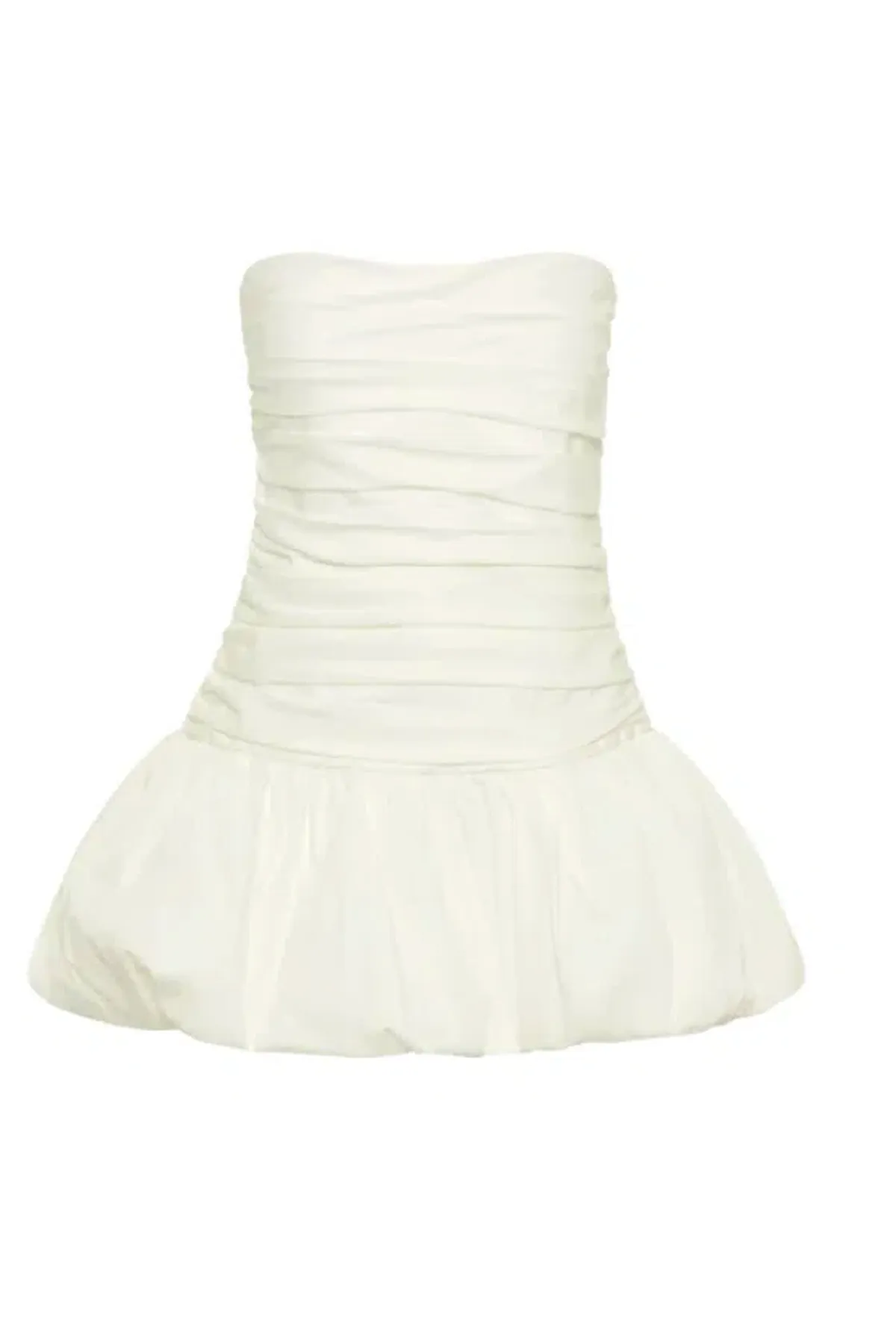 MESHKI FRAN Ruched Cotton Mini Dress - White - Size XS / AU 6 - Image 8