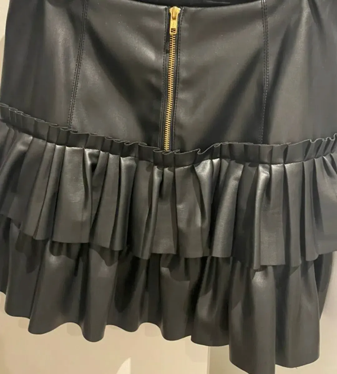 AJE Kindred Tiered Mini Skirt Black Size 8 for rent on The Volte - main image