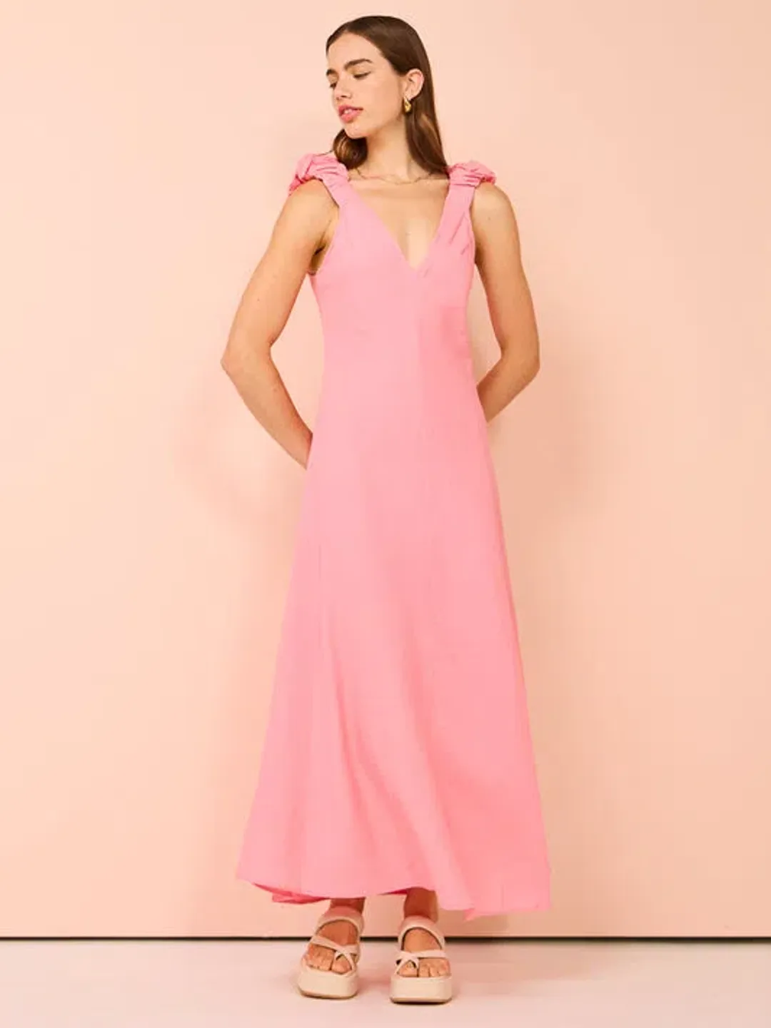 Kinney Paloma Dress In Coral Size L/Au 12 for rent on The Volte - main image