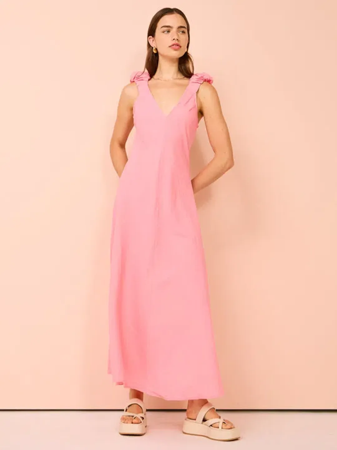 Kinney Paloma Dress In Coral Size L/Au 12 for rent on The Volte - main image