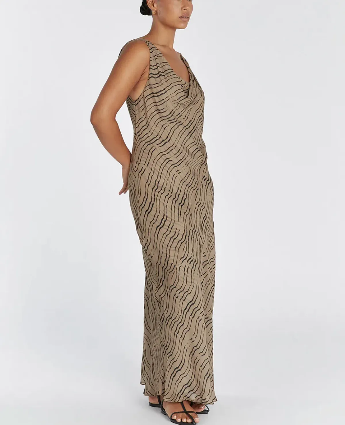 DISSH Clair Choc Cowl Neck Dress Print Size 12 - Image 3