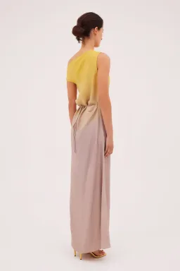 Bianca Spender Taupe Ombre Satin Expansive Dress Multi Size 8 for rent on The Volte - image 2