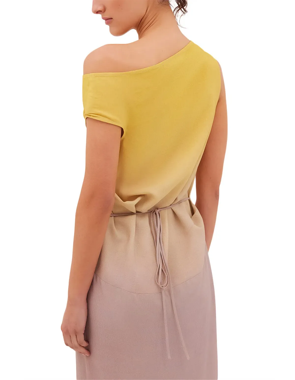 Bianca Spender Taupe Ombre Satin Expansive Dress Multi Size 8 - Image 3