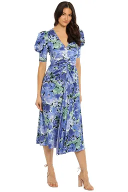 Rotate By Birger Christensen Sierina Dress in Blue Floral Size 12 for rent on The Volte - image 1