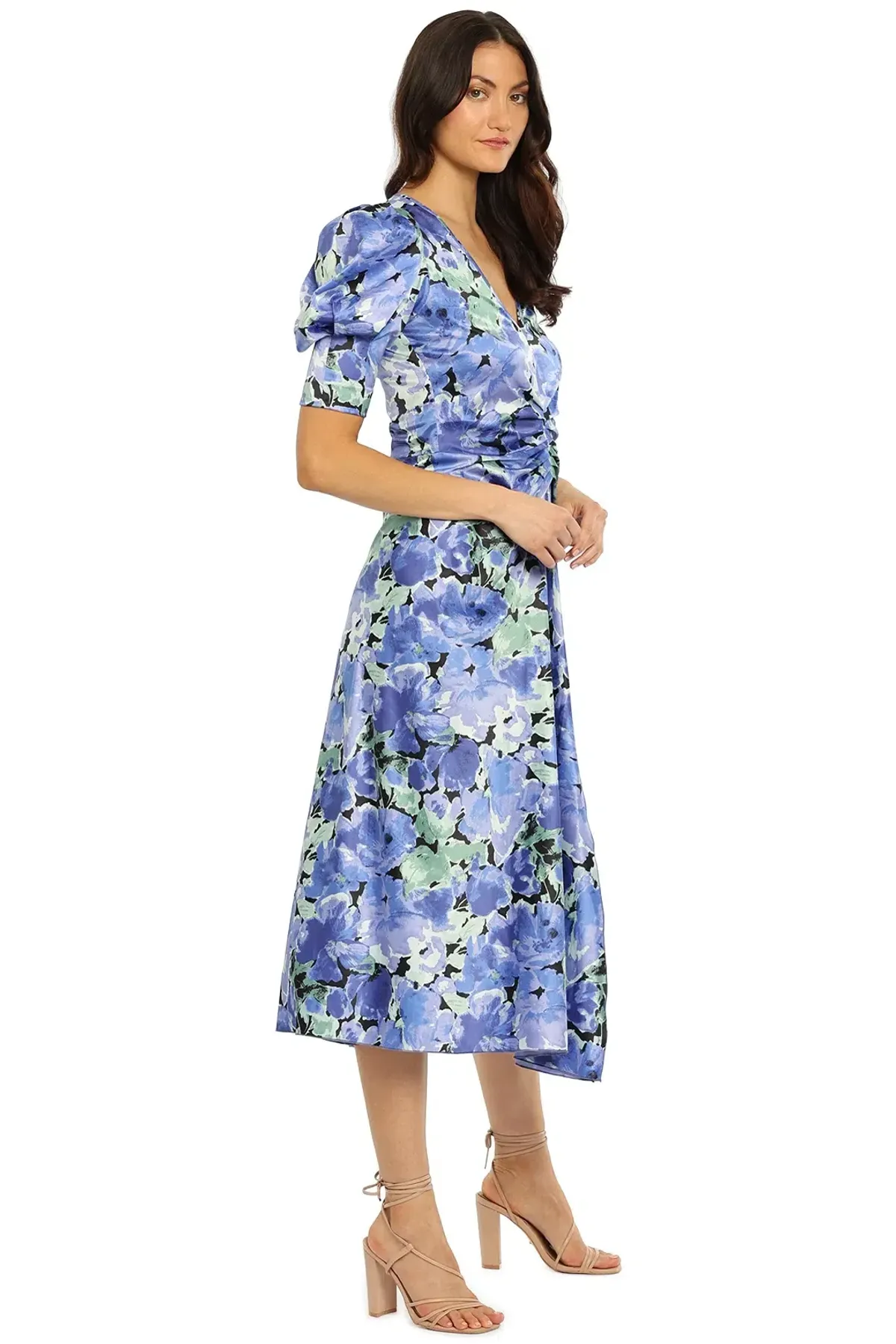 Rotate By Birger Christensen Sierina Dress in Blue Floral Size 12 - Image 2