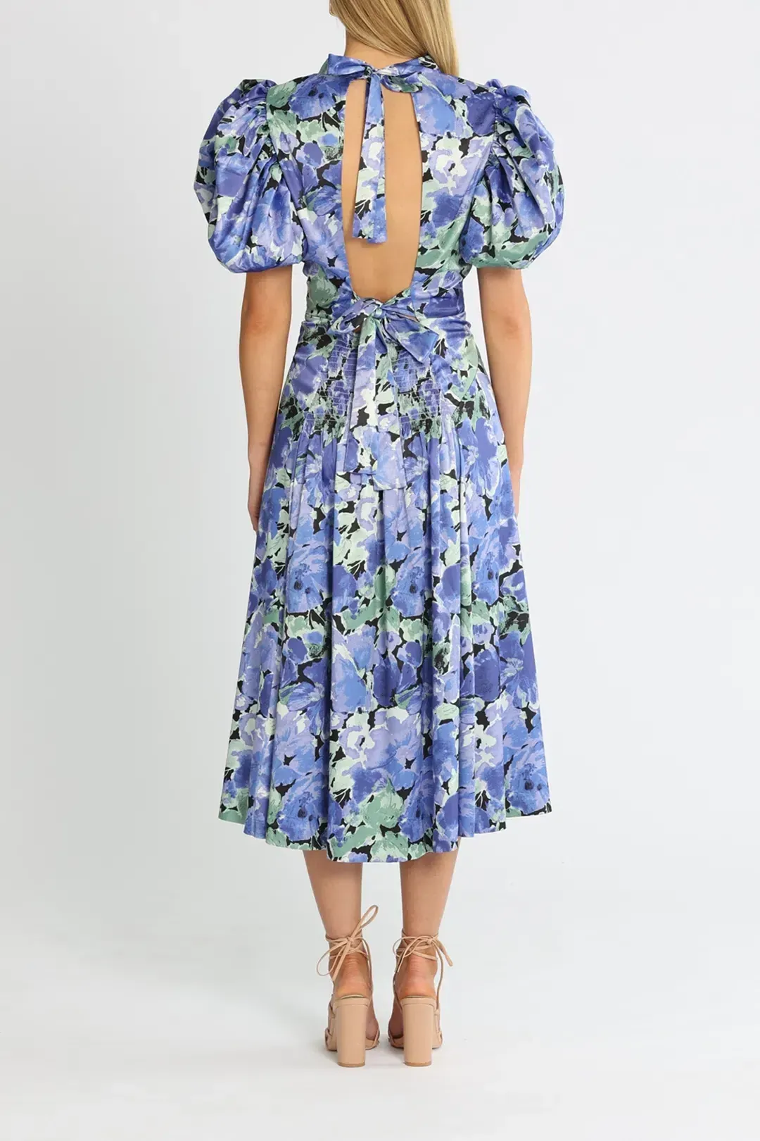 Rotate By Birger Christensen Dawn Baja Blue Dress Print Size 12 for rent on The Volte - main image