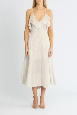Shona Joy Sabina Cross Back Midi Dress Cream Size 6 for rent on The Volte - image 1