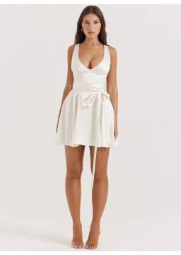 House Of CB Shiema Floaty Mini Dress Ivory Size M / AU 10 for rent on The Volte - image 1