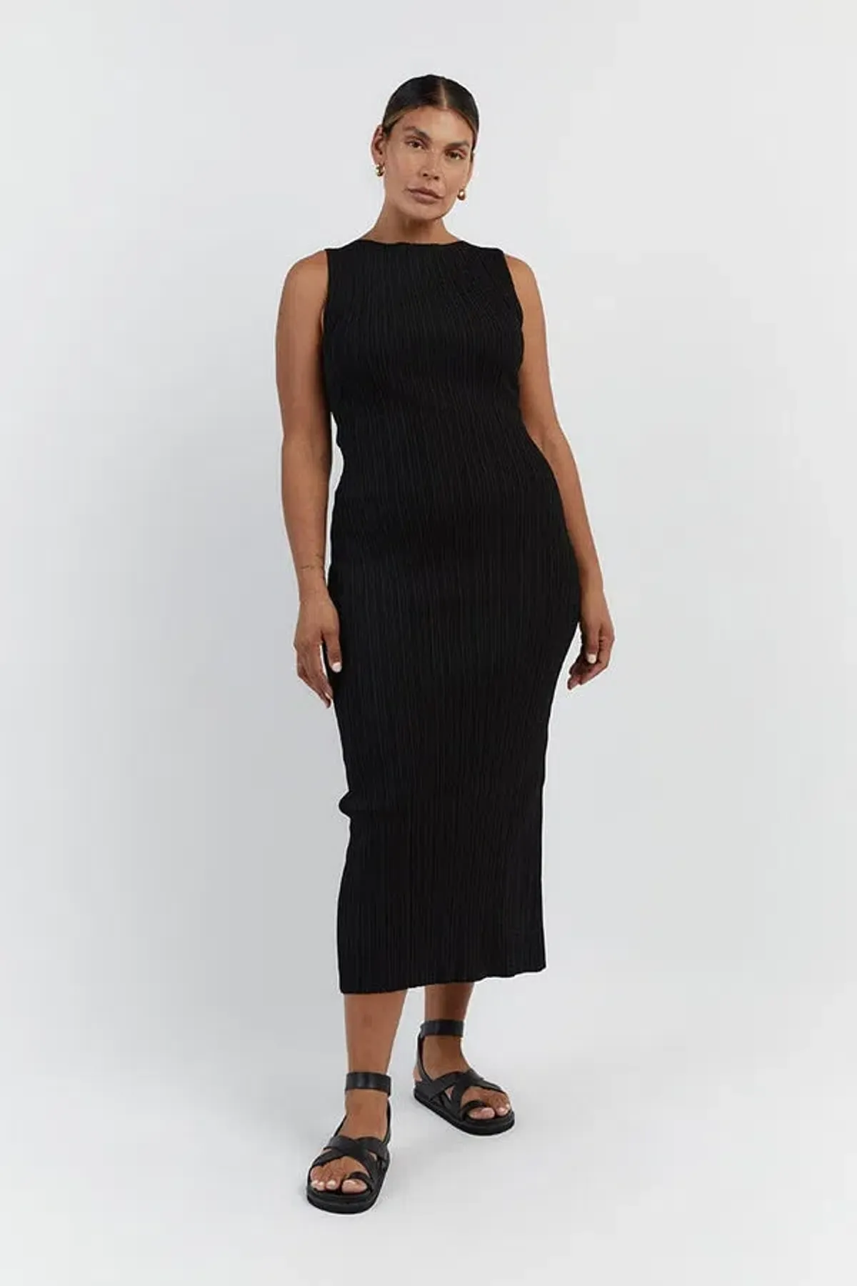 Dissh Sienna Knit Midi Dress Black Size L / AU 12 - Image 1