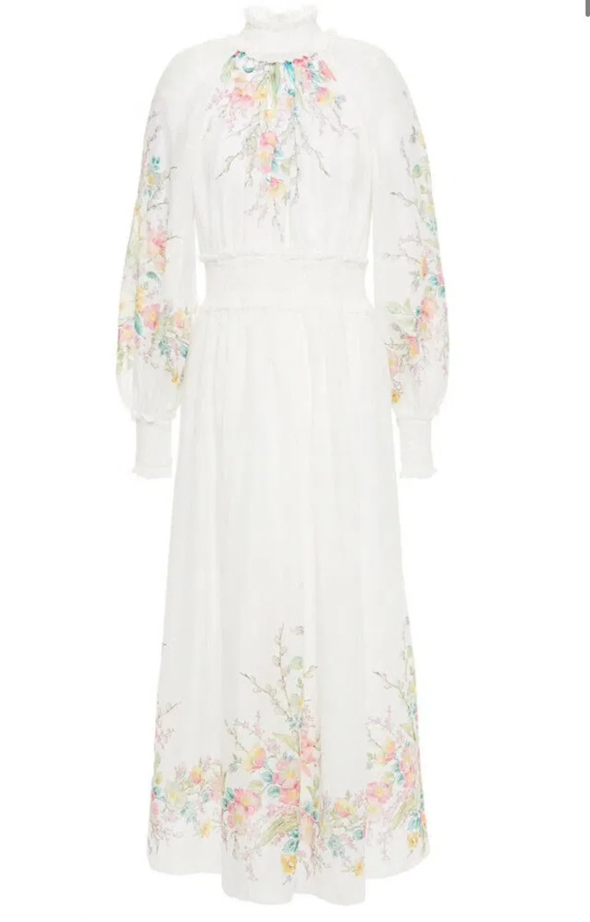 Zimmermann Zinnia Shirred Waist Long Dress Floral Size 2 / AU 12 - Image 3