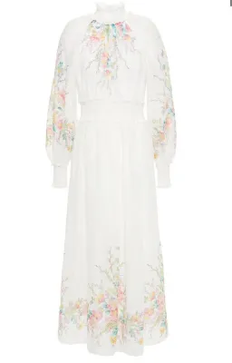 Zimmermann Zinnia Shirred Waist Long Dress Floral Size 2 / AU 12 for rent on The Volte - image 3