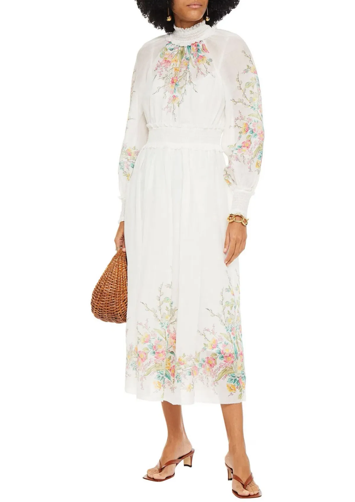 Zimmermann Zinnia Shirred Waist Long Dress Floral Size 2 / AU 12 - Image 1