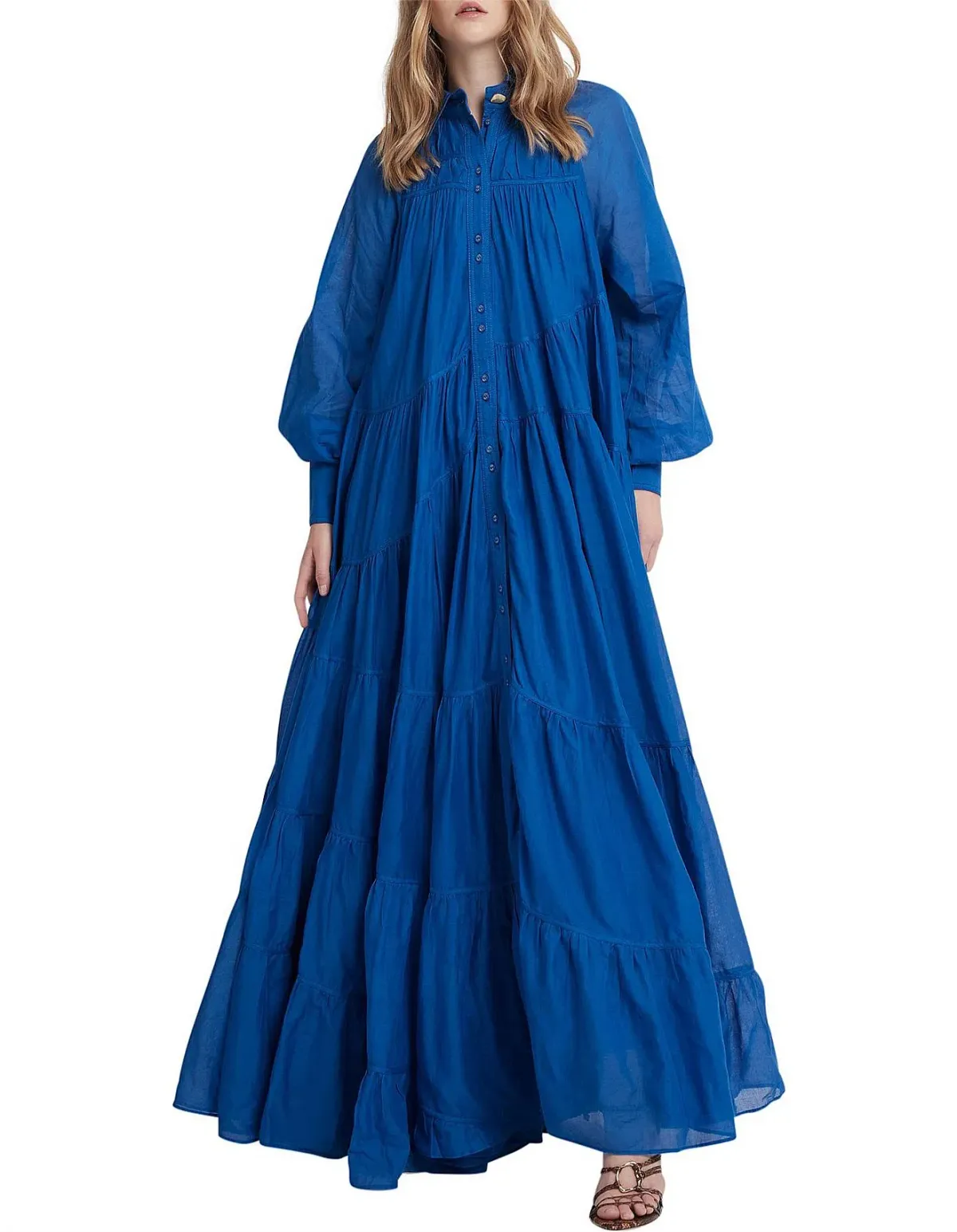 Aje Musing Smock Maxi Dress Blue Size 8 - Image 1