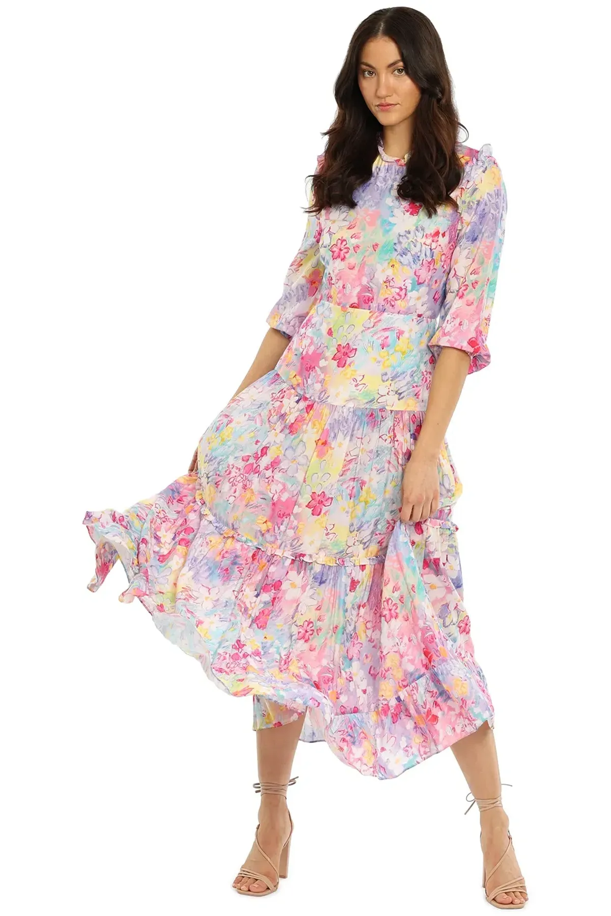 Rixo London Monet Midi Dress in Floral Size 8 - Image 3
