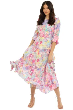 Rixo London Monet Midi Dress in Floral Size 8 for rent on The Volte - image 3