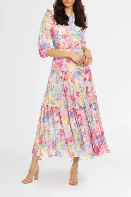Rixo London Monet Midi Dress in Floral Size 8 for rent on The Volte - image 2