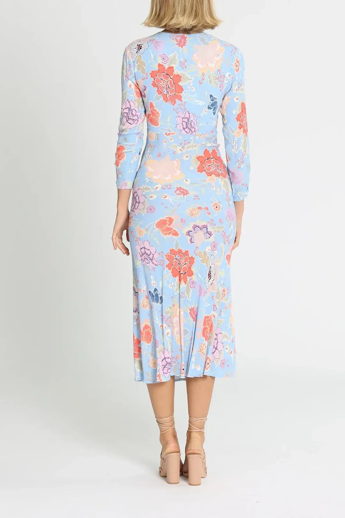 Rixo London Katie Button Down Midi Dress Floral Size 10 - Image 3