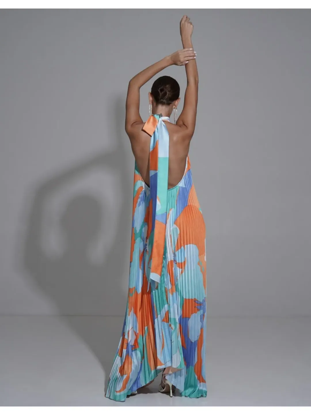 Lidee Opera Gown Capri Print Orange Size AU 12 for rent on The Volte - main image