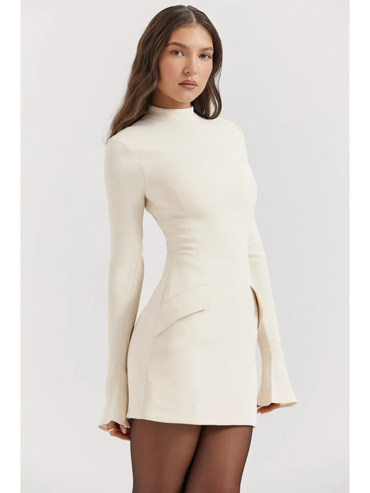 House Of CB Mahalia Vintage Mini Dress Cream Size L / AU 12 - Image 3