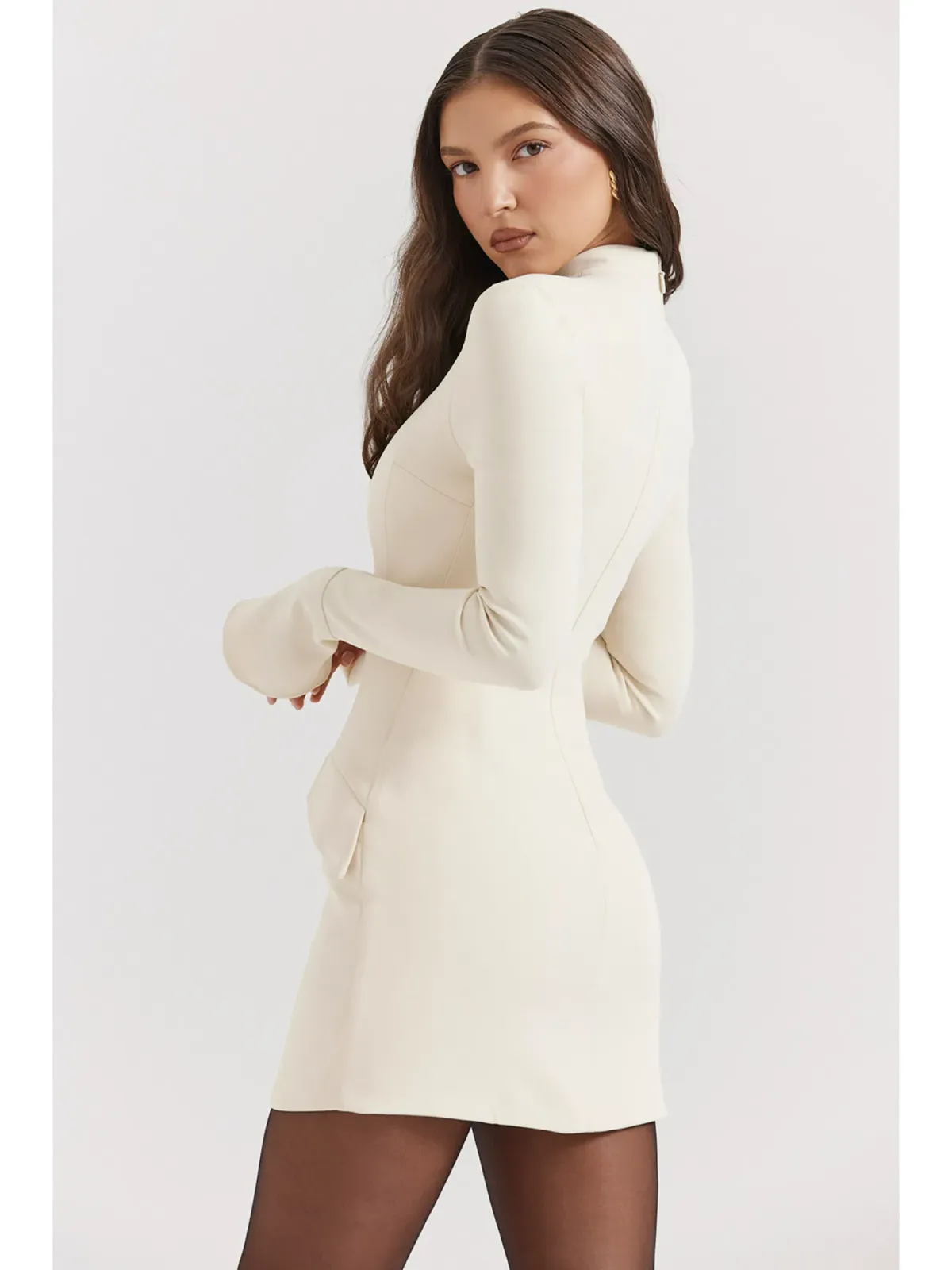 House Of CB Mahalia Vintage Mini Dress Cream Size L / AU 12 - Image 4