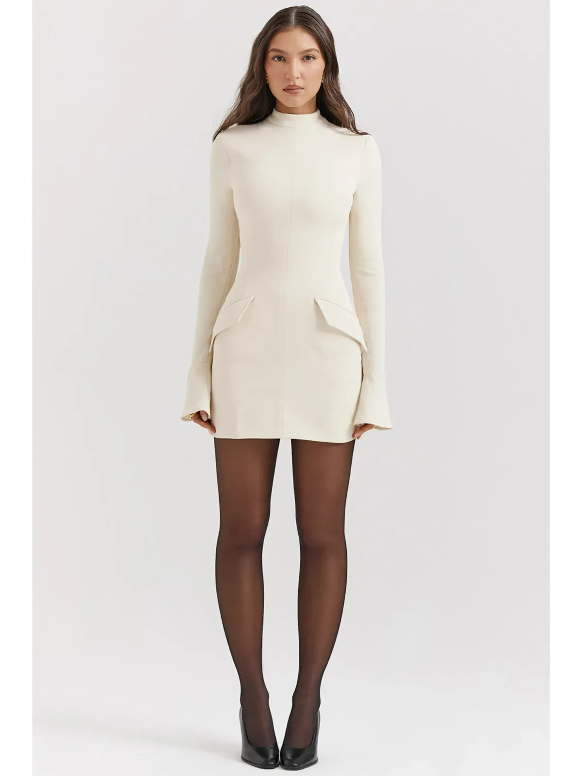 House Of CB Mahalia Vintage Mini Dress Cream Size L / AU 12 - Image 2