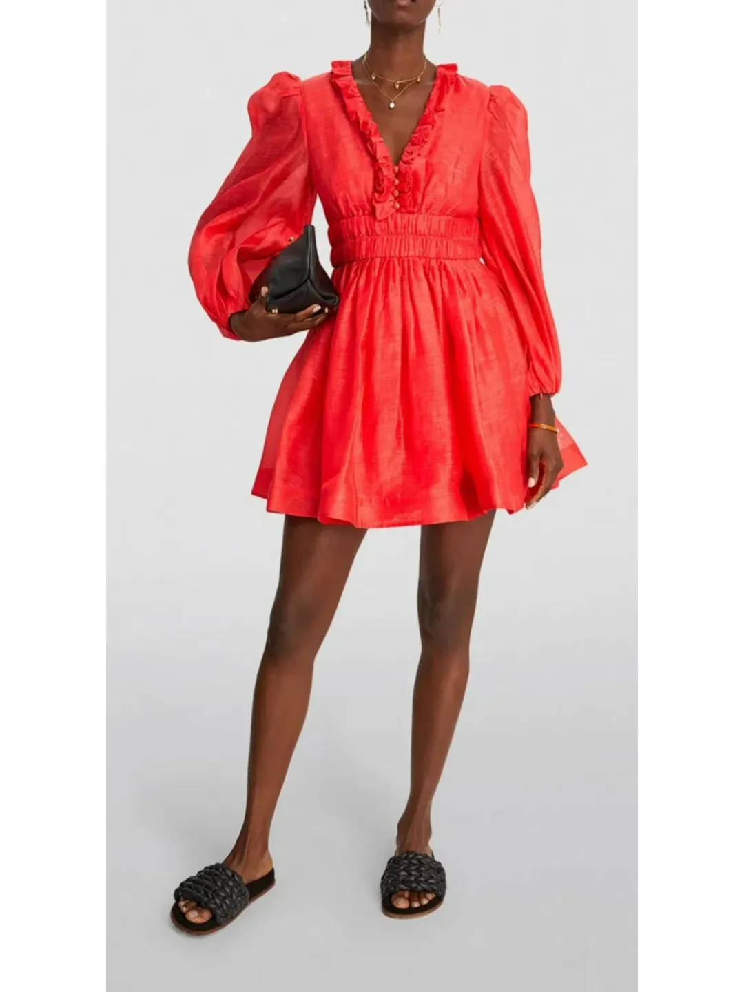 Zimmermann Prima Mini Dress in Red Size 3 / AU 14 for rent on The Volte - main image