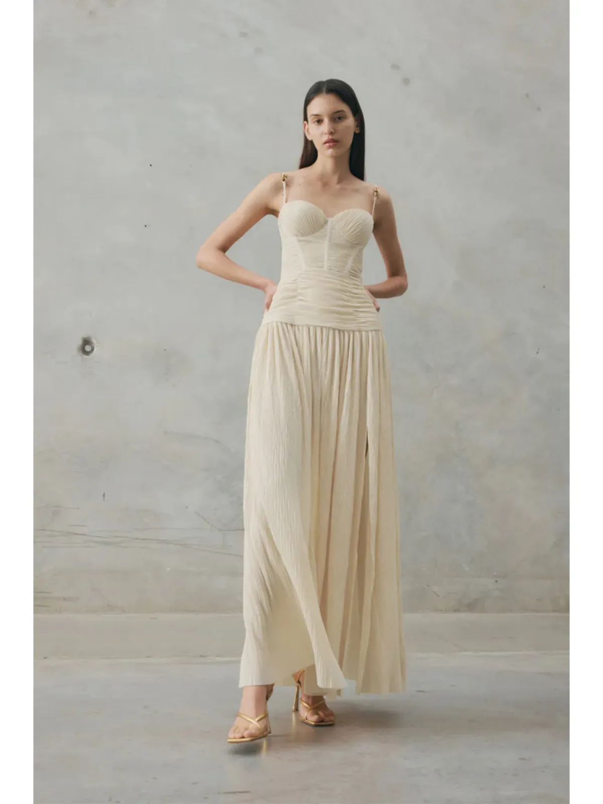 Manning Cartell Double Time Pleat Dress Nougat Size AU 10 - Image 4