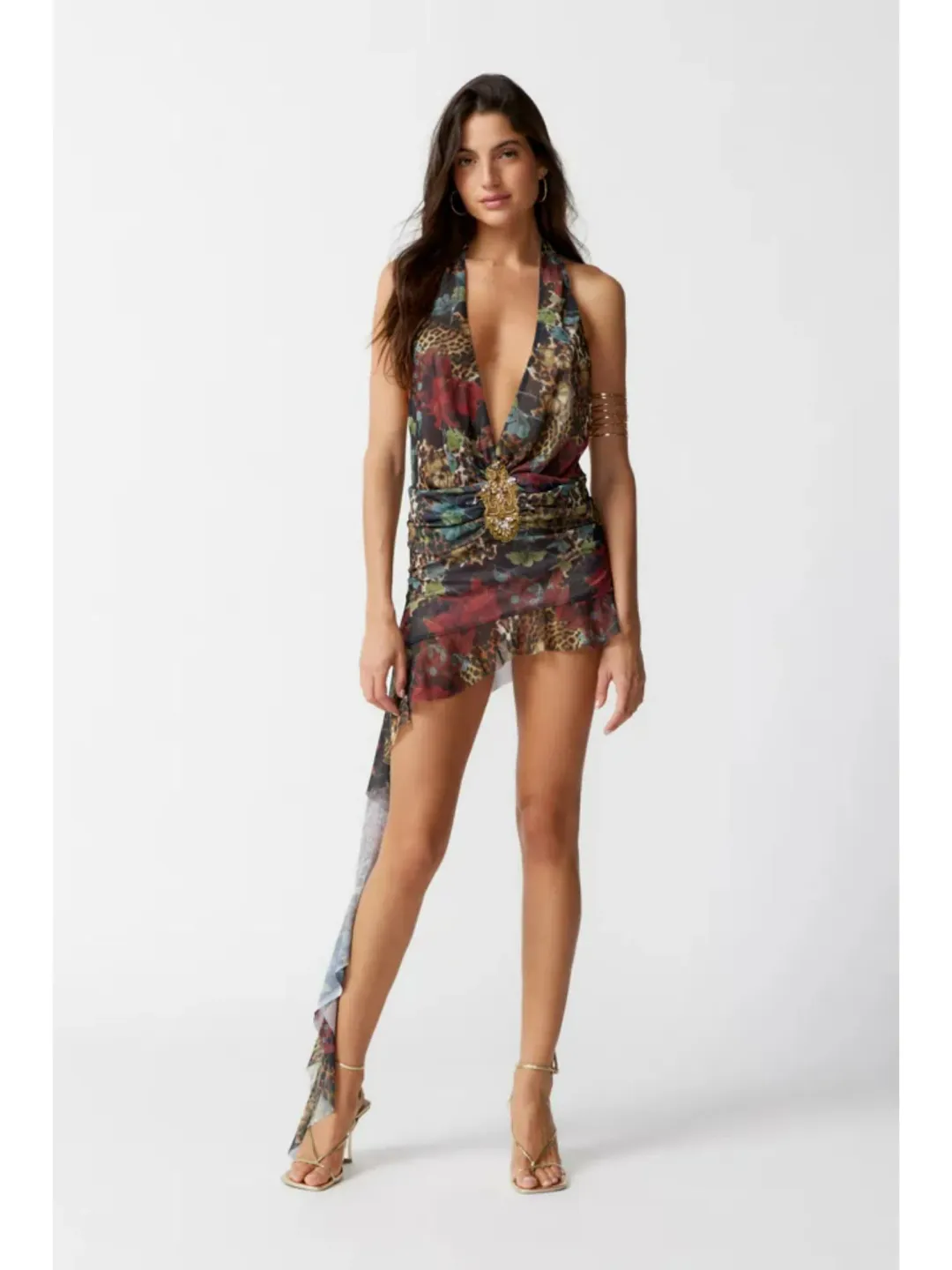 Jaded London Cindy Plunge Mini Dress Size AU 8 for rent on The Volte - main image