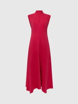 Reiss Livvy Open Back Midi Dress in Bright Pink Size 8 for rent on The Volte - image 3