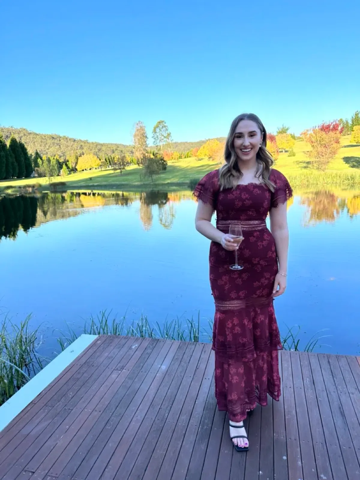 Keepsake Moonlight Gown Burgundy Size 10 for rent on The Volte - main image