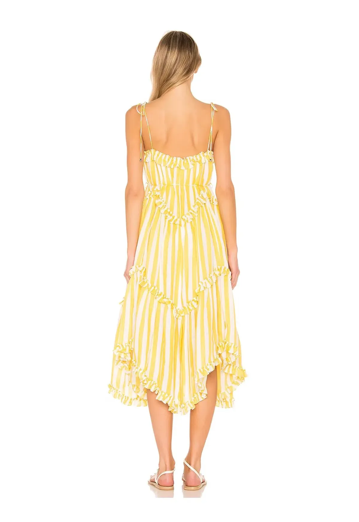Zimmermann Lumino Floating Stripe Dress in Yellow Stripe Size 0/ AU 8 - Image 3