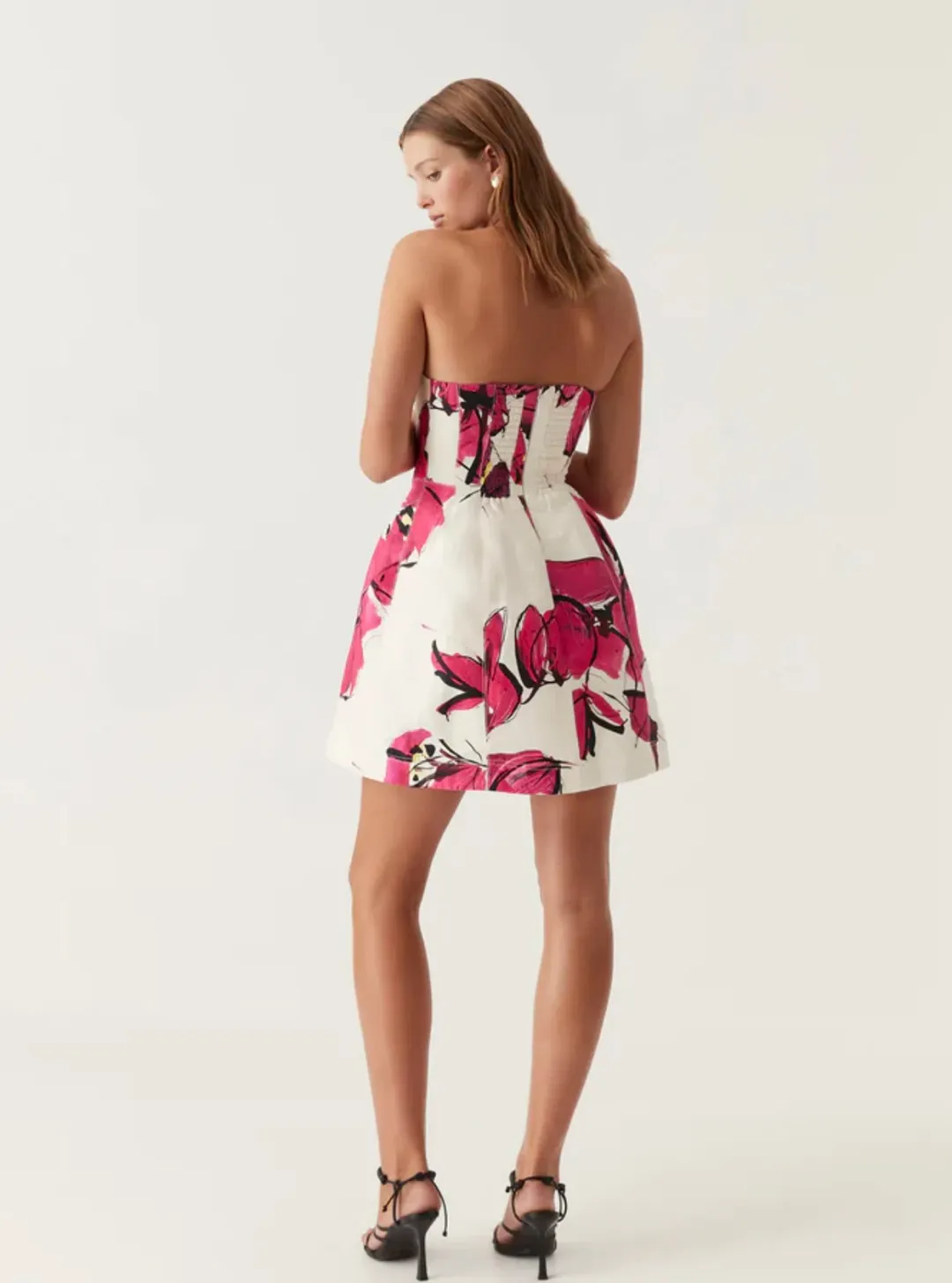 Aje Strapless Baret Dress Floral Size 6 for rent on The Volte - main image