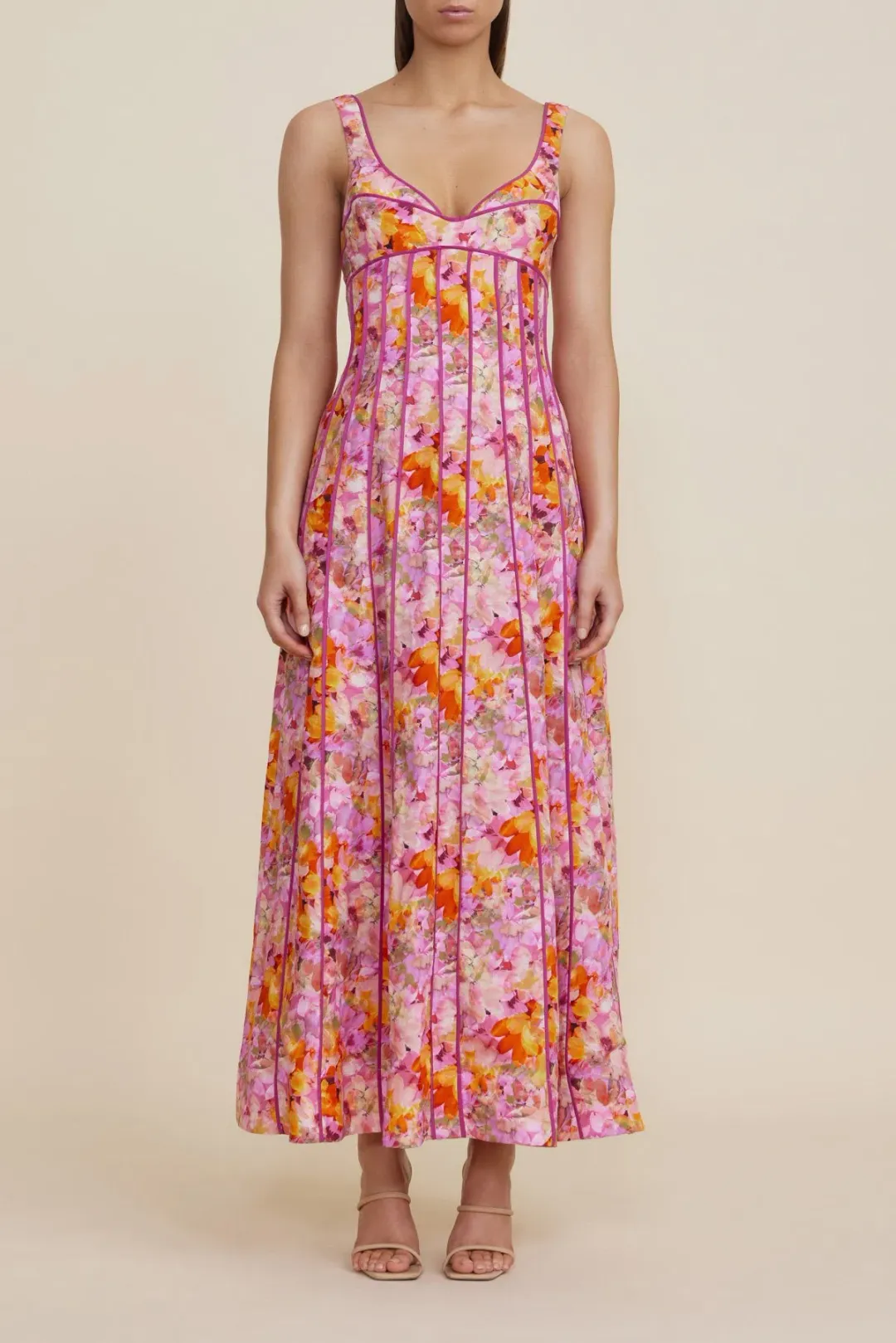 Acler Hansley Midi Dress In Lotus Size 6 for rent on The Volte - main image