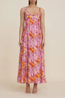 Acler Hansley Midi Dress In Lotus Size 6 for rent on The Volte - image 1