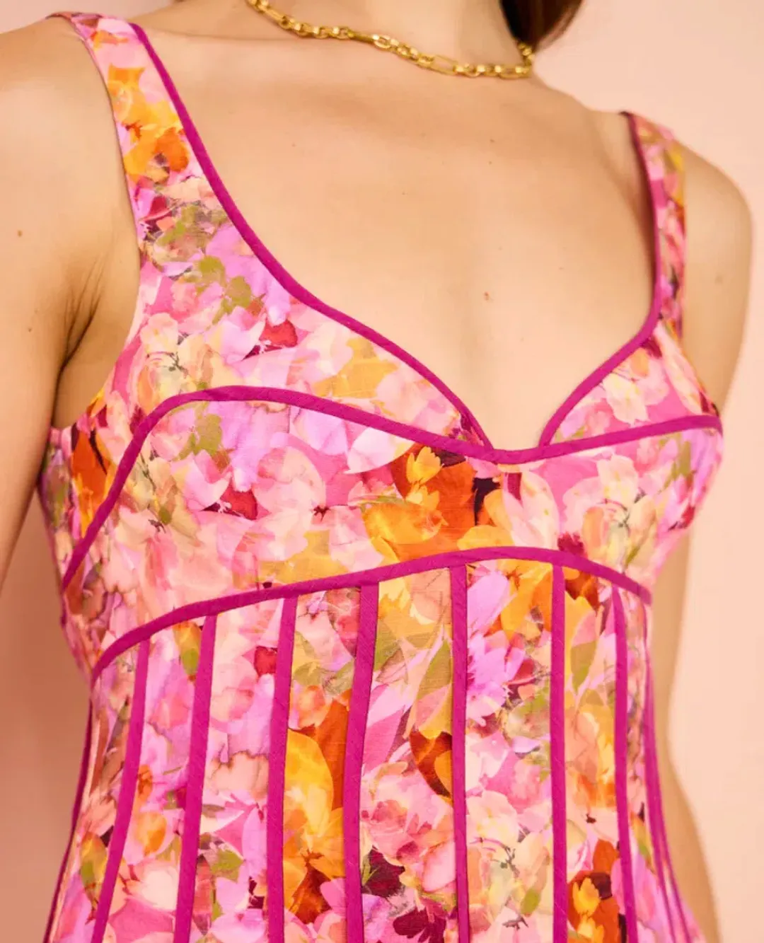 Acler Hansley Midi Dress In Lotus Size 6 for rent on The Volte - main image