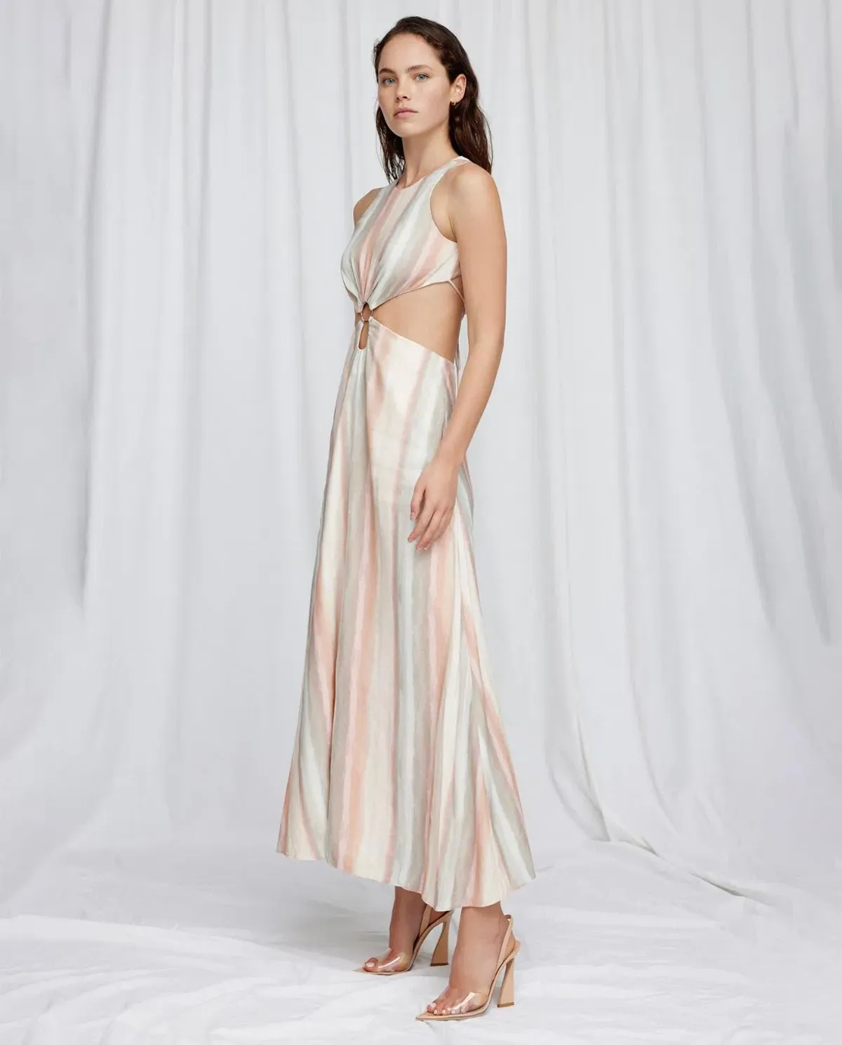 Significant Other Jessica Maxi Dress Watercolour Stripe Size 6 - Image 2