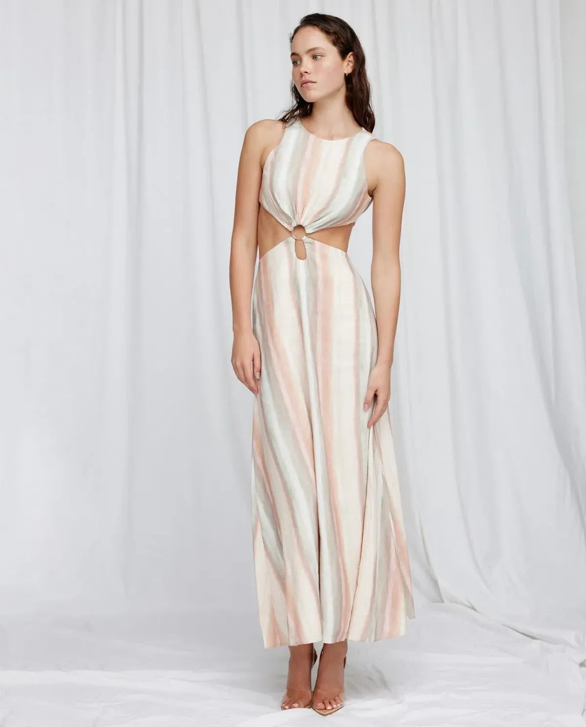 Significant Other Jessica Maxi Dress Watercolour Stripe Size 6 - Image 1