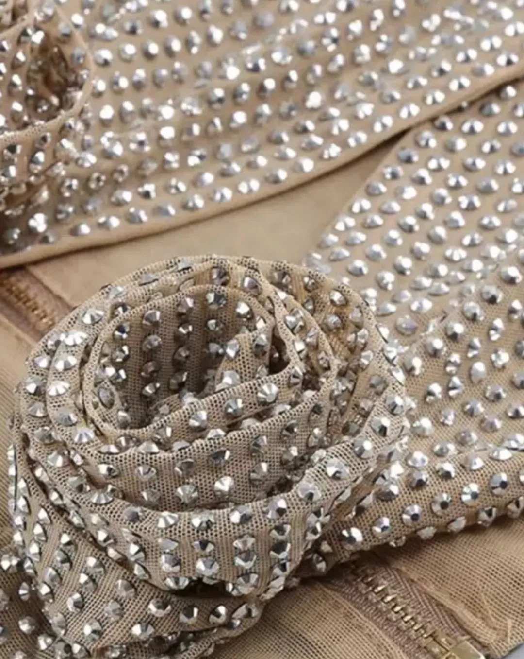 Jessica Bara Fifi Rose Cut Out Top and Skirt Two Piece Set Silver Size S / AU 8 for rent on The Volte - main image