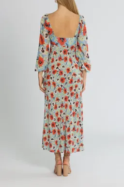 Rixo London Gio Neckline Midi Dress Floral Size 12 for rent on The Volte - image 3
