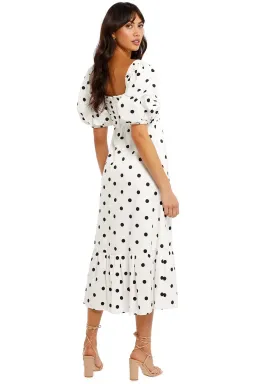 Self Portrait Polka Dot Midi Dress in White Size 6 for rent on The Volte - image 3