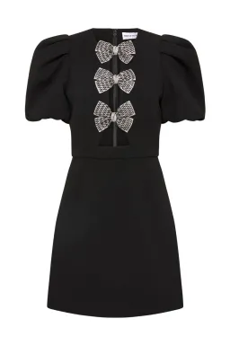 Rebecca Vallance Yvonne Bow Mini Dress in Black Size 10 for rent on The Volte - image 6