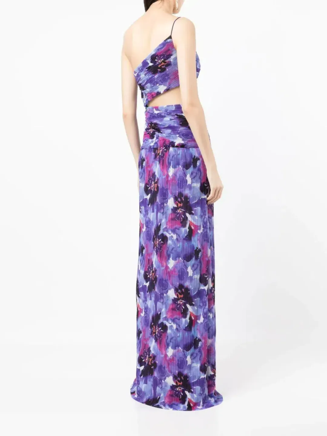 Rebecca Vallance Purple Rain Floral One Shoulder Gown Print Size AU 6 for rent on The Volte - main image