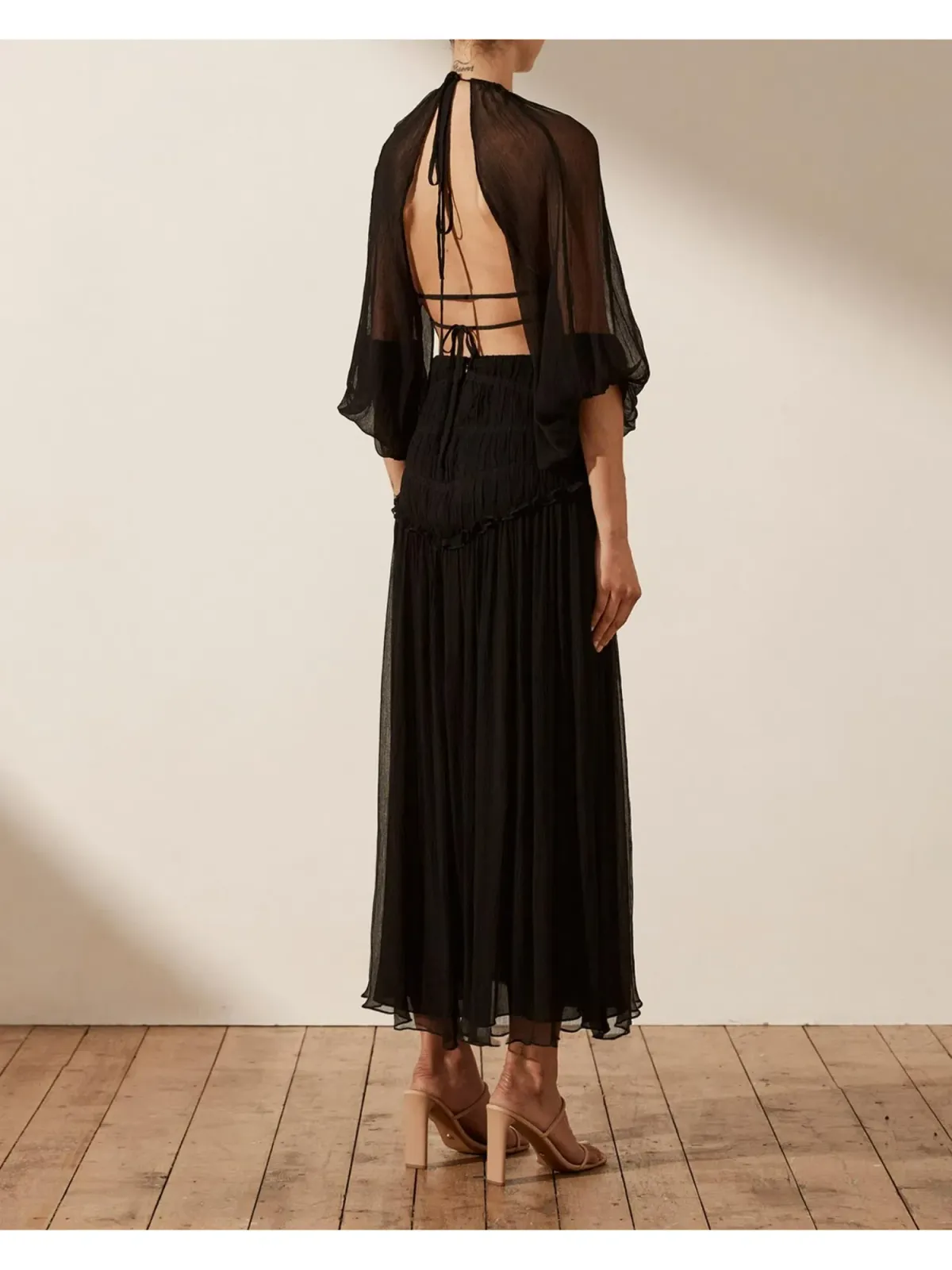 Shona Joy Safira Cut Out Backless Midi Dress in Black Size AU 10 - Image 3