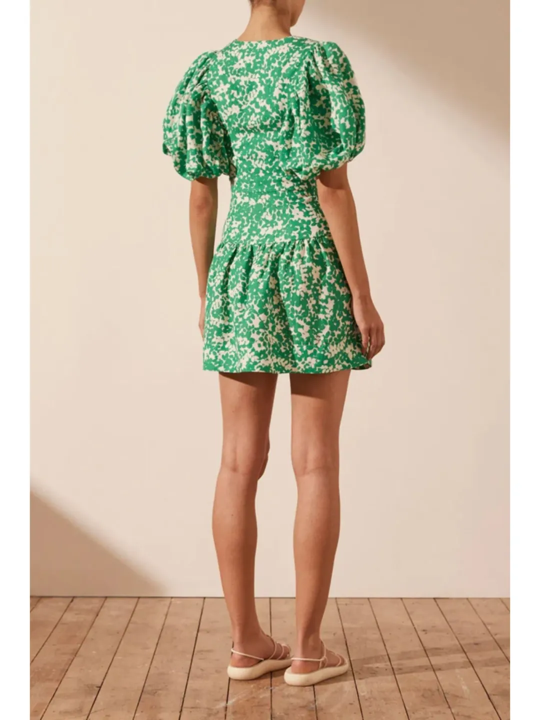 Shona Joy Plunged Short Sleeve Mini Dress Arosa Size AU 10 for rent on The Volte - main image