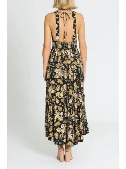 Shona Joy Palermo Plunged Low Back Midi Dress in Multi Size AU 14 for rent on The Volte - image 3