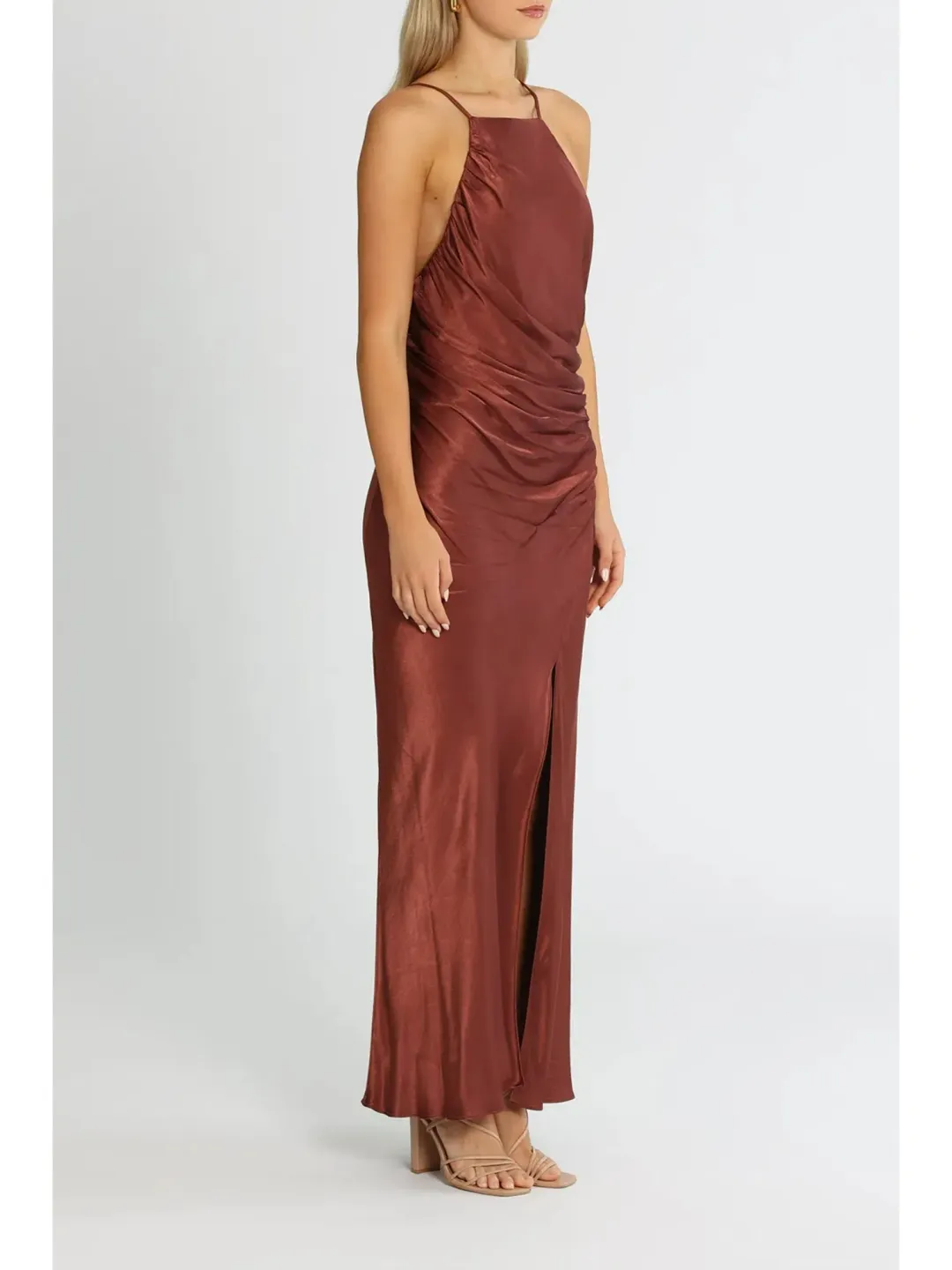 Shona Joy Thalia Bias Midi Dress in Sangria Size AU 12 for rent on The Volte - main image