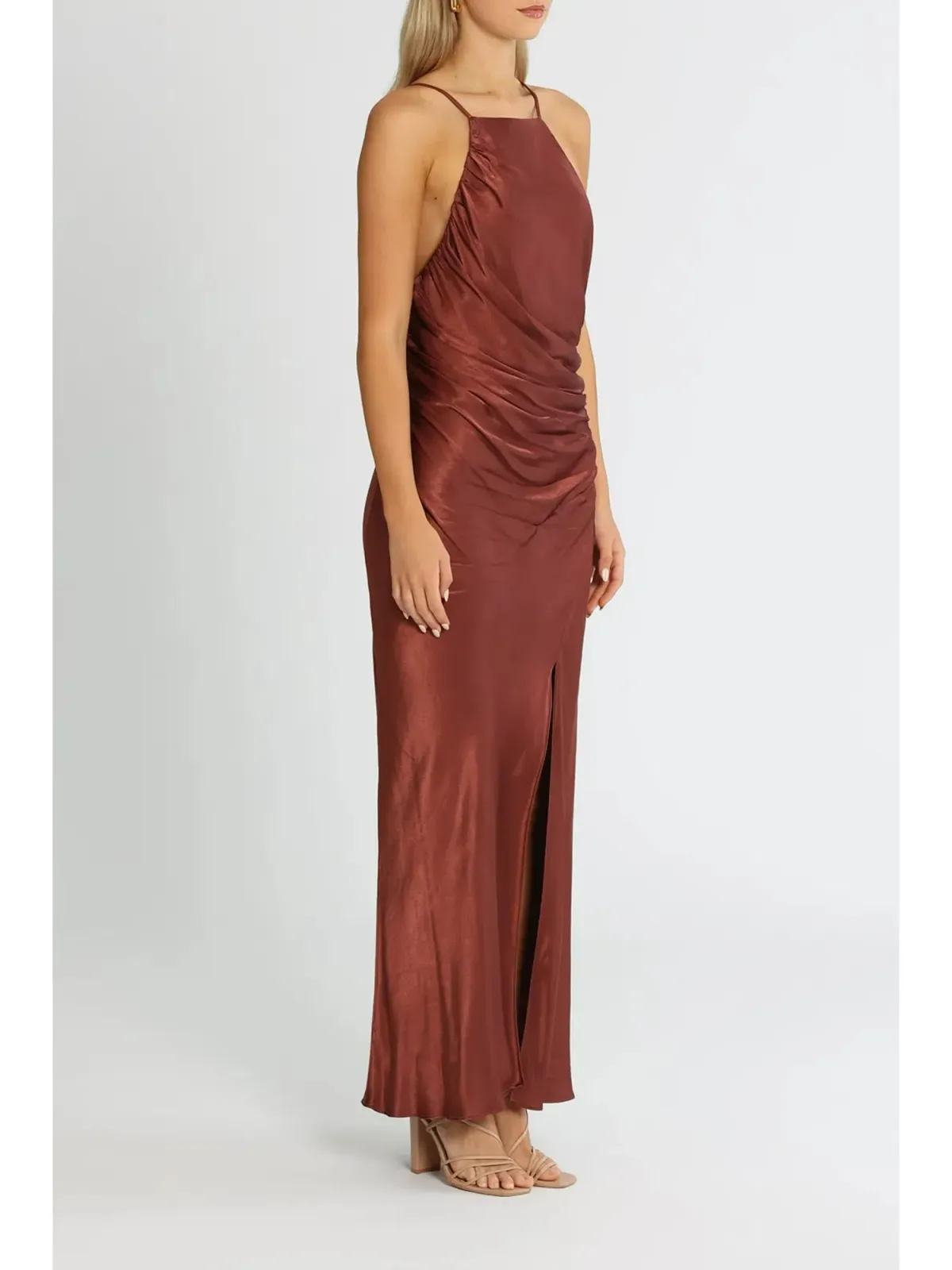Shona Joy Thalia Bias Midi Dress in Sangria Size AU 12 - Image 2