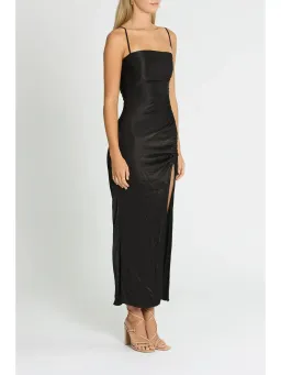 Shona Joy Thalia Ruched Midi Dress in Black Size AU 8 for rent on The Volte - image 2